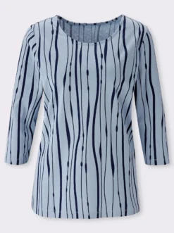 3/4-Arm-Shirt mit Allover-Druck
