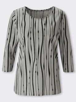 3/4-Arm-Shirt mit Allover-Druck