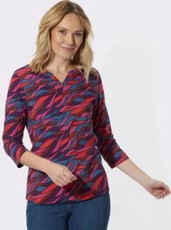 3/4-Arm-Shirt mit Allover-Print