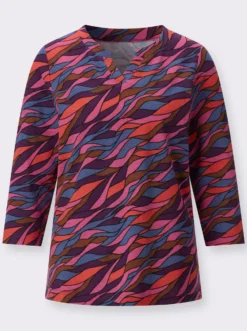3/4-Arm-Shirt mit Allover-Print
