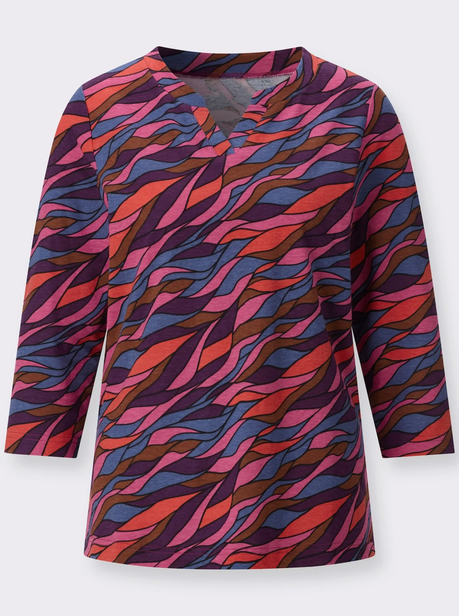 3/4-Arm-Shirt mit Allover-Print
