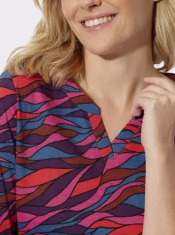 3/4-Arm-Shirt mit Allover-Print