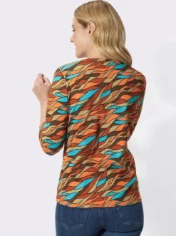 3/4-Arm-Shirt mit Allover-Print