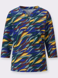 3/4-Arm-Shirt mit Allover-Print