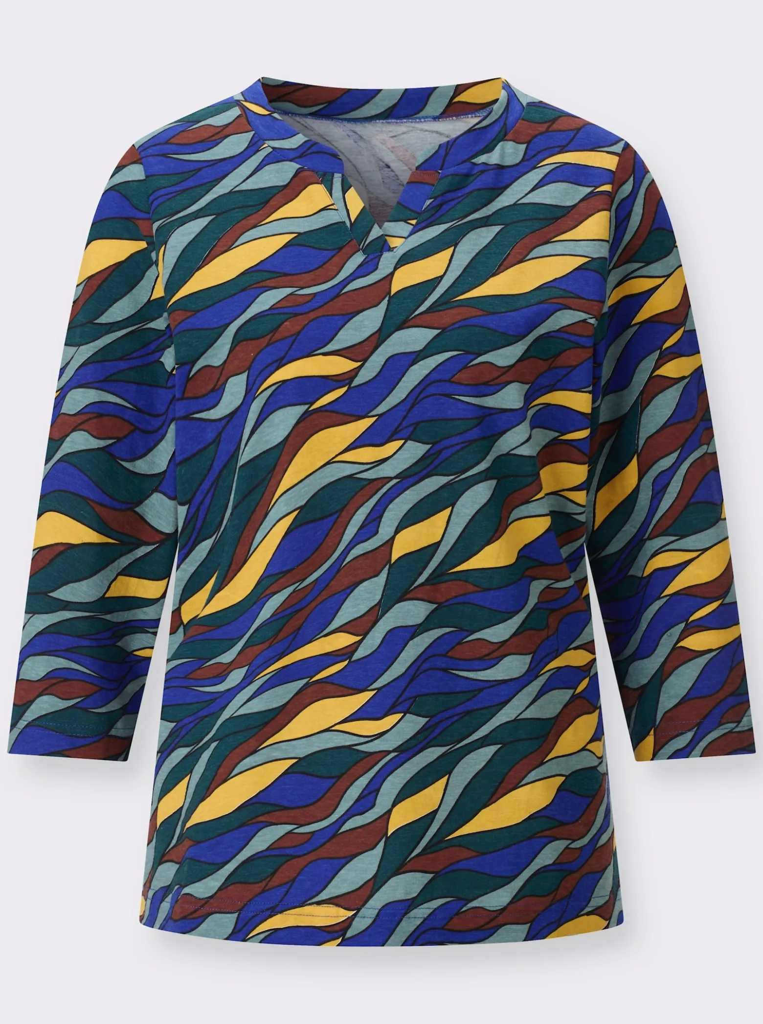 3/4-Arm-Shirt mit Allover-Print