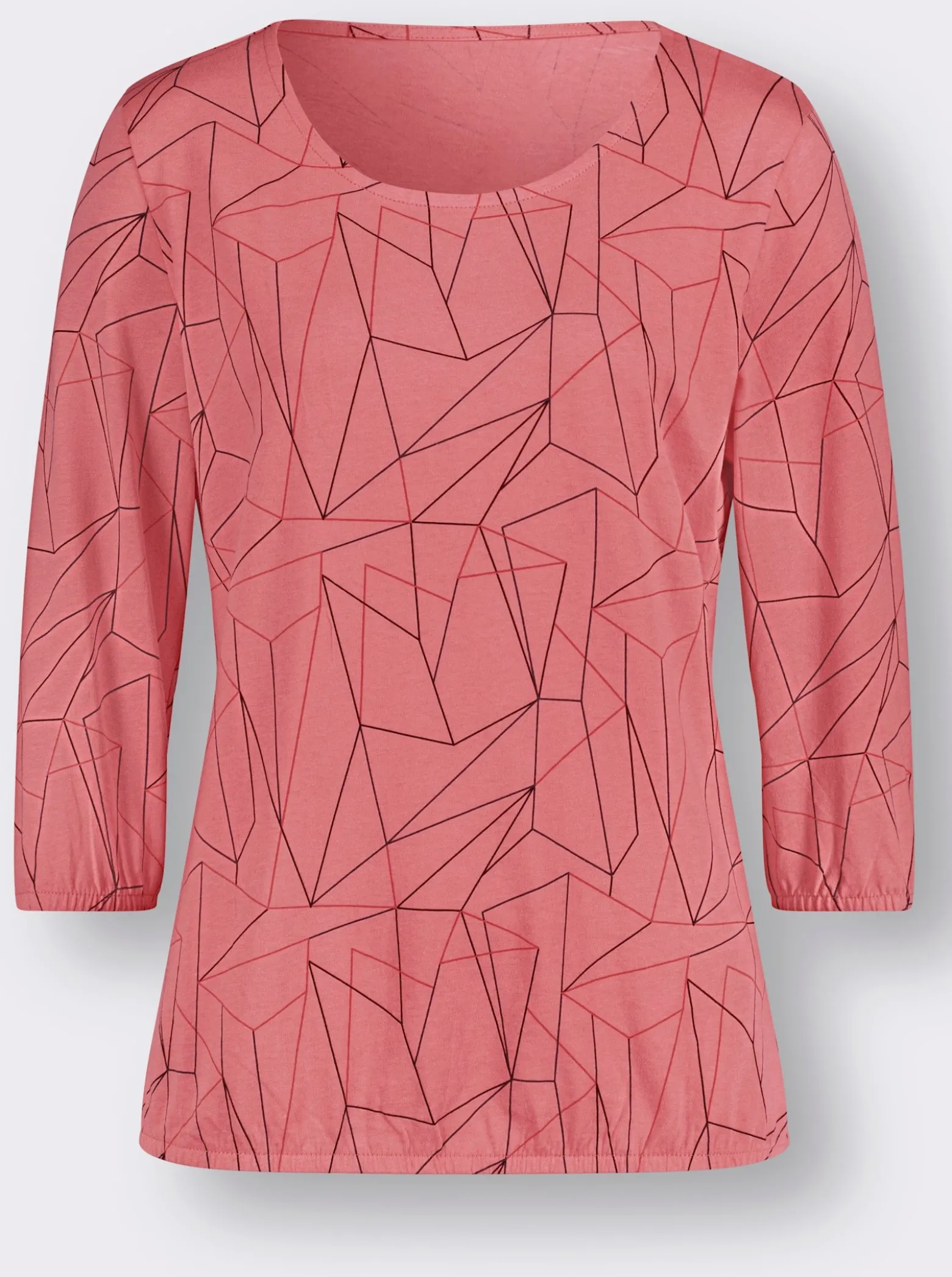 3/4-Arm-Shirt mit Allover-Print