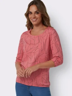 3/4-Arm-Shirt mit Allover-Print