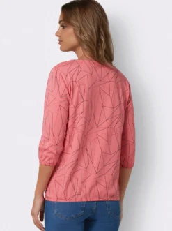 3/4-Arm-Shirt mit Allover-Print