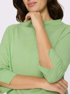 3/4-Arm-Shirt mit Biesen im Vorderteil