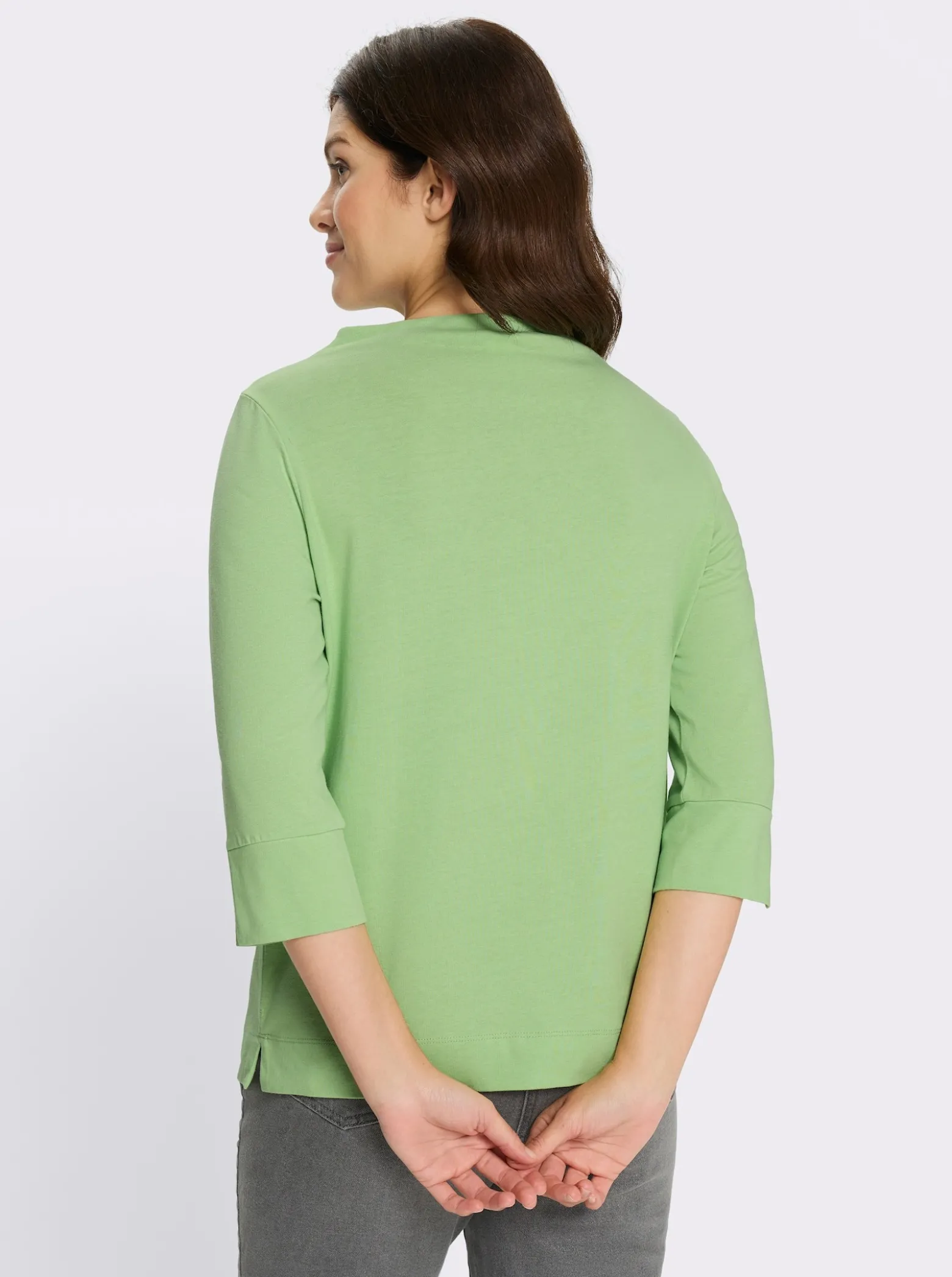3/4-Arm-Shirt mit Biesen im Vorderteil