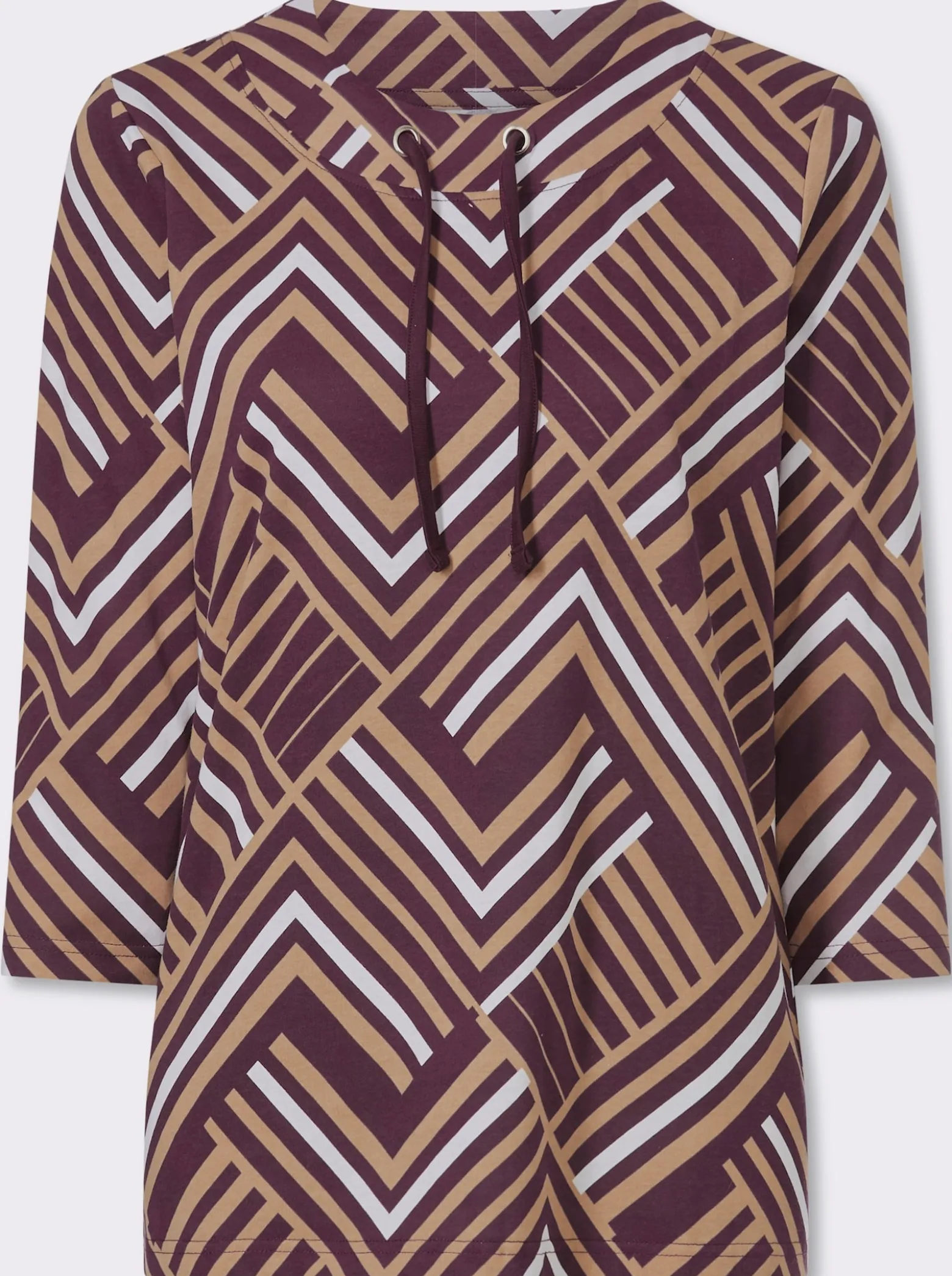 3/4-Arm-Shirt mit Bindeband