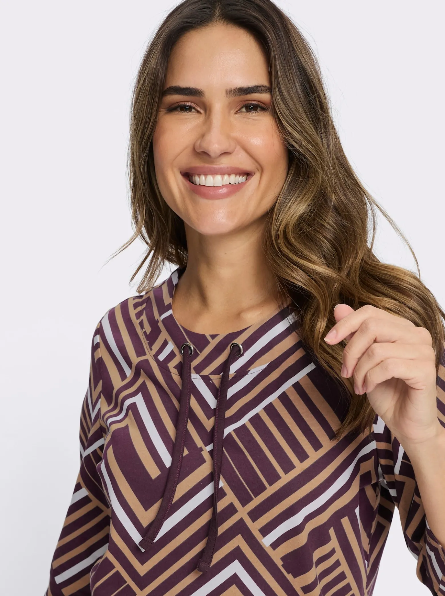 3/4-Arm-Shirt mit Bindeband