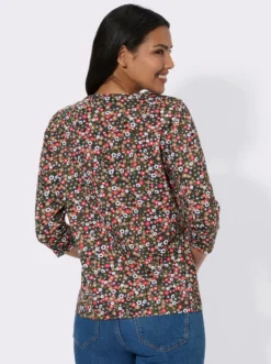 3/4-Arm-Shirt mit Blümchen-Muster
