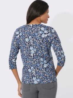 3/4-Arm-Shirt mit Blumenmuster