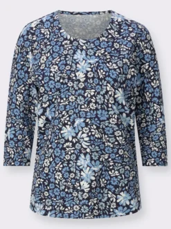 3/4-Arm-Shirt mit Blumenmuster