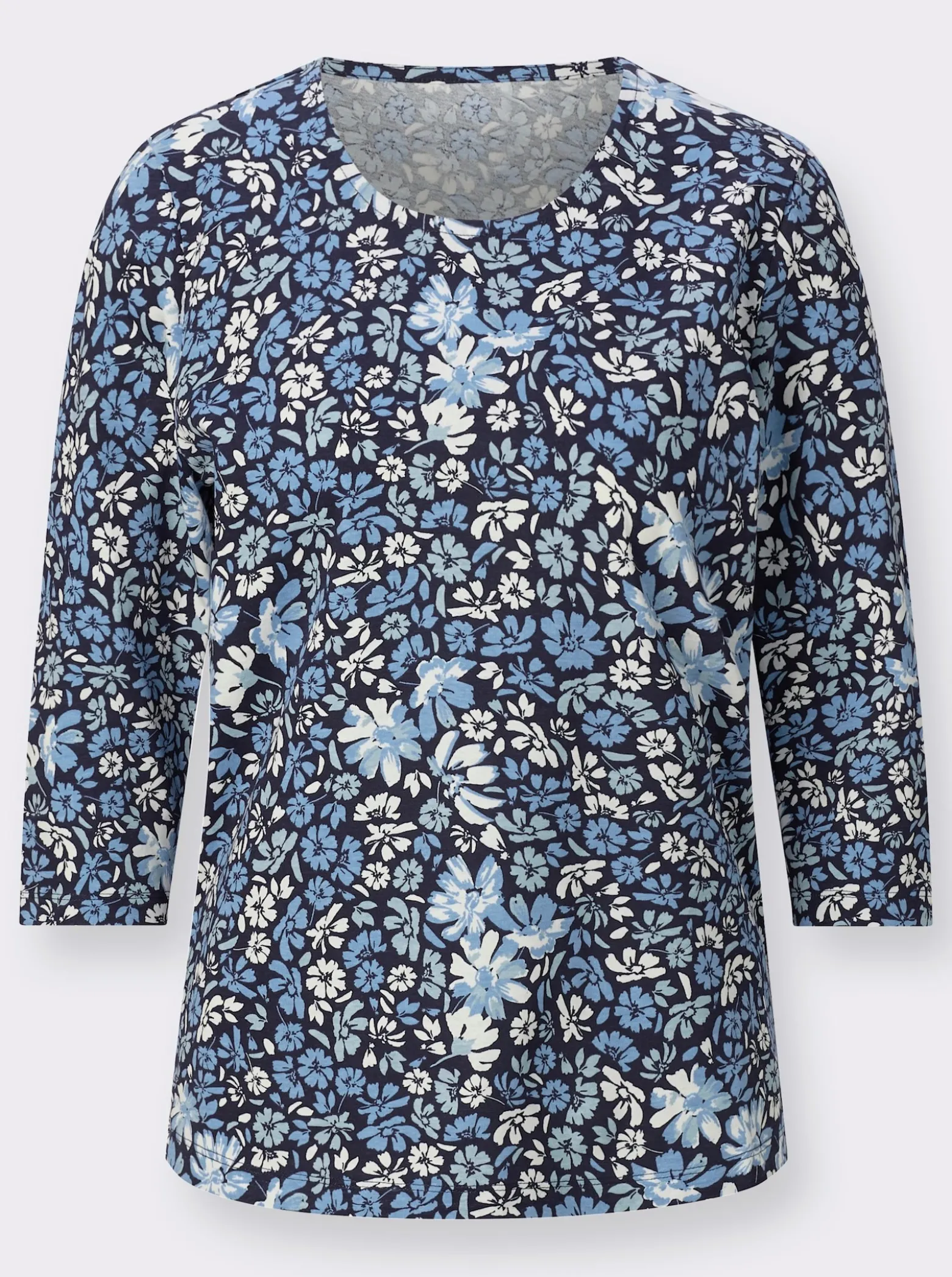 3/4-Arm-Shirt mit Blumenmuster