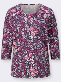 3/4-Arm-Shirt mit Blumenmuster