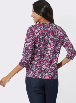 3/4-Arm-Shirt mit Blumenmuster