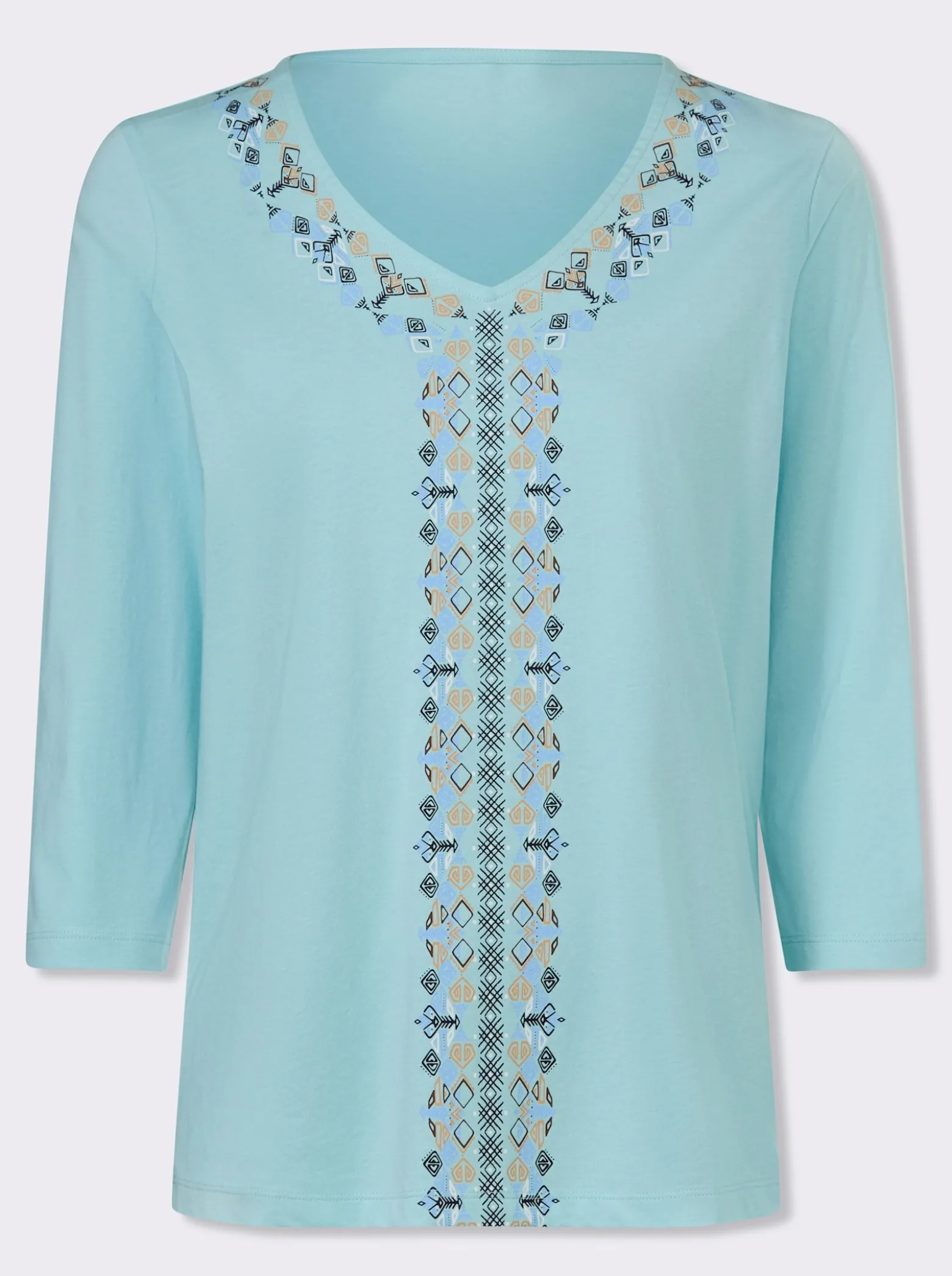 3/4-Arm-Shirt mit Ethno-Druck
