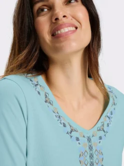 3/4-Arm-Shirt mit Ethno-Druck