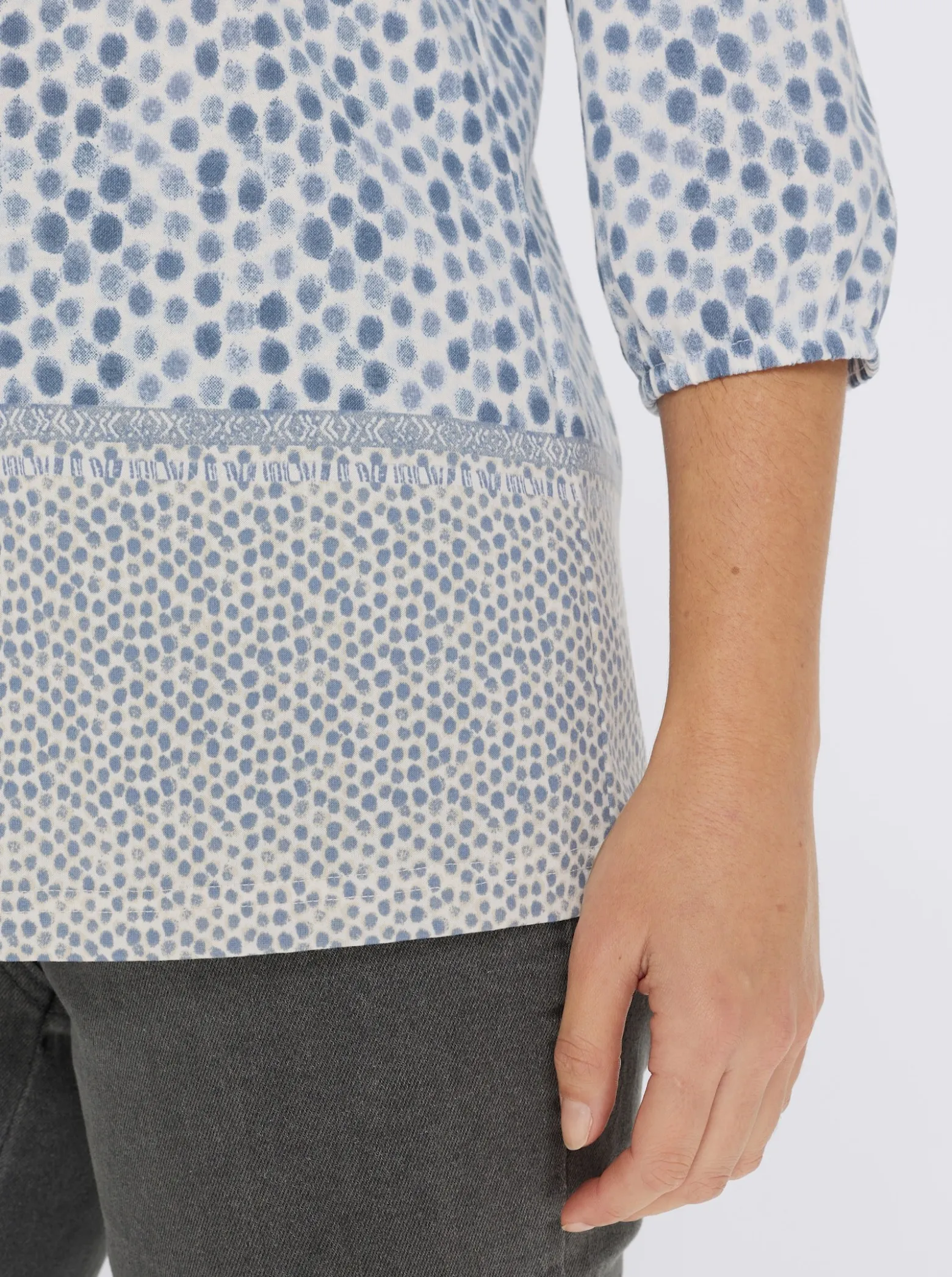 3/4-Arm-Shirt mit Fake-Bordüre
