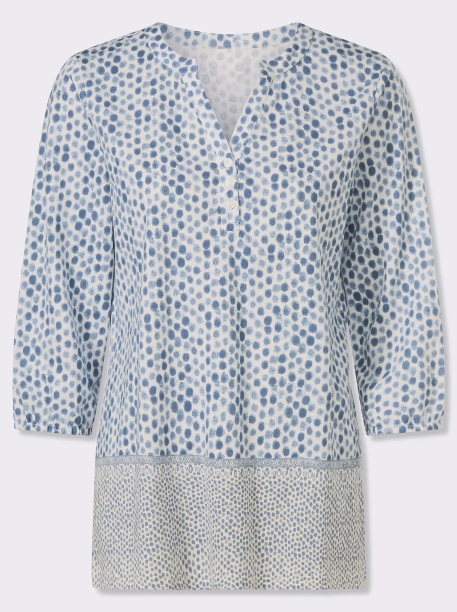 3/4-Arm-Shirt mit Fake-Bordüre