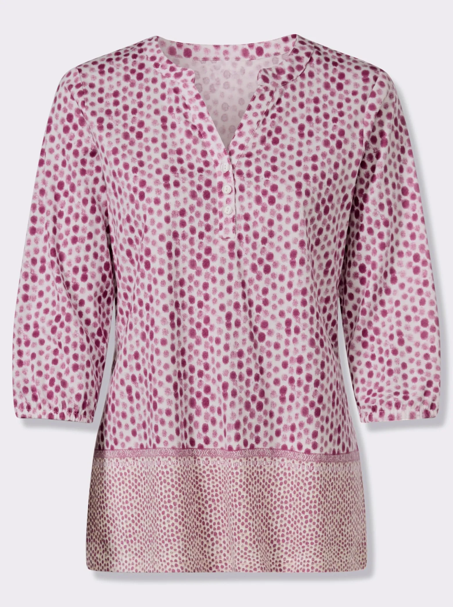 3/4-Arm-Shirt mit Fake-Bordüre