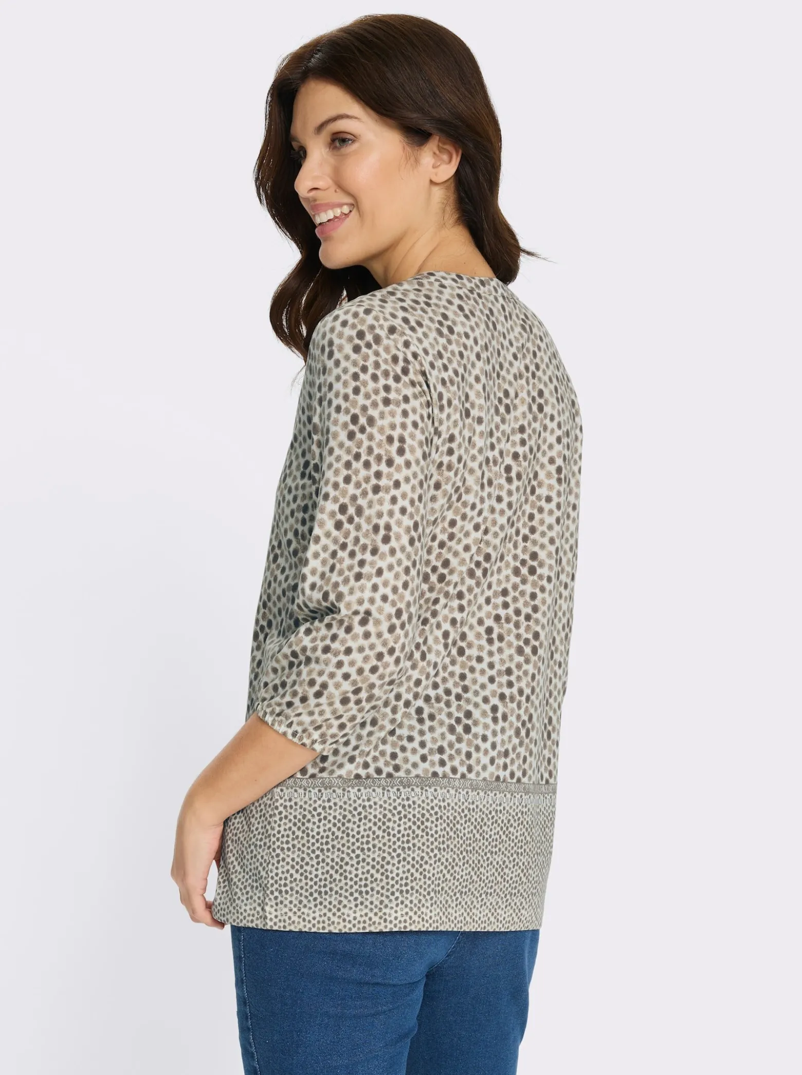 3/4-Arm-Shirt mit Fake-Bordüre