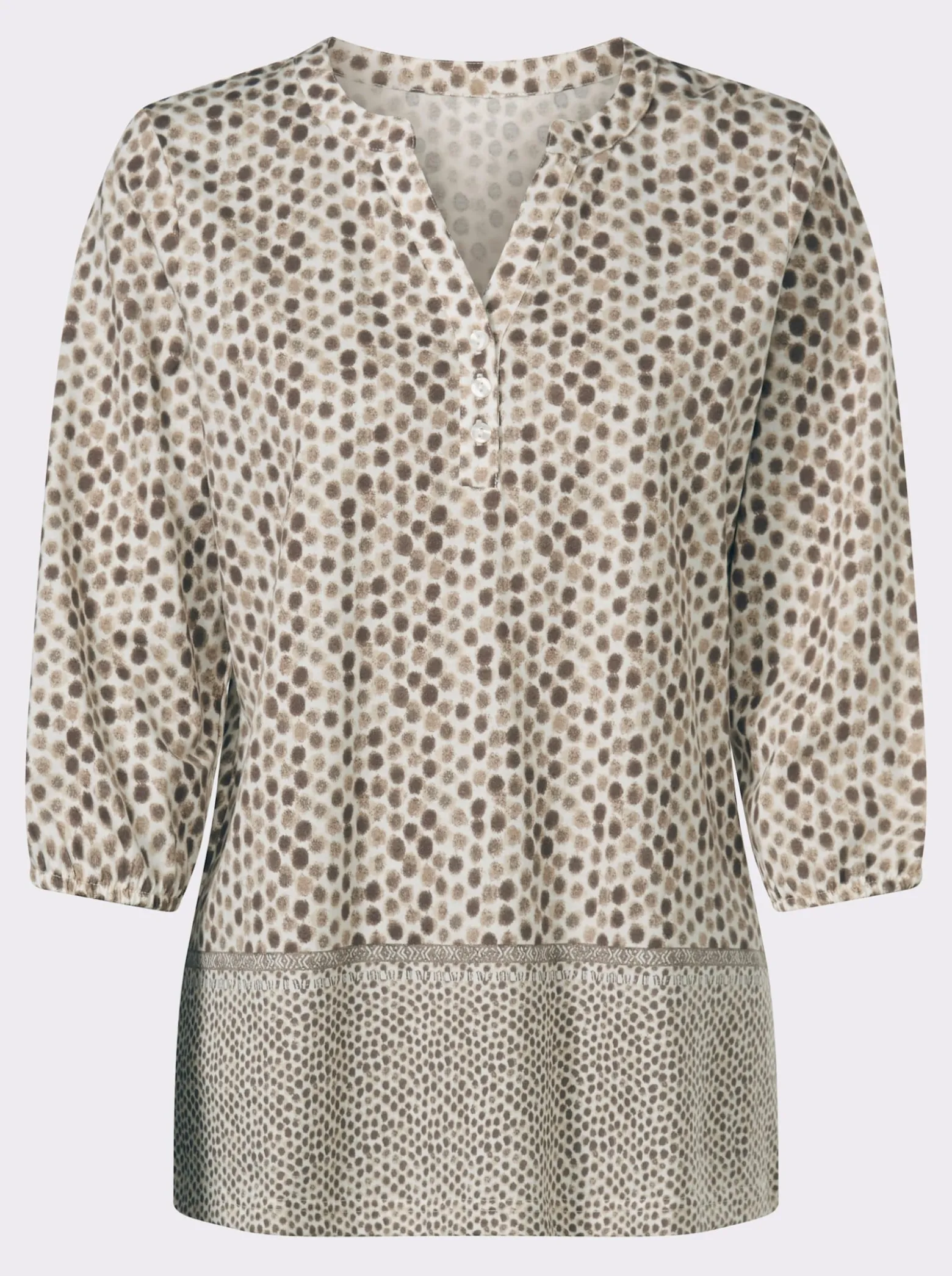 3/4-Arm-Shirt mit Fake-Bordüre