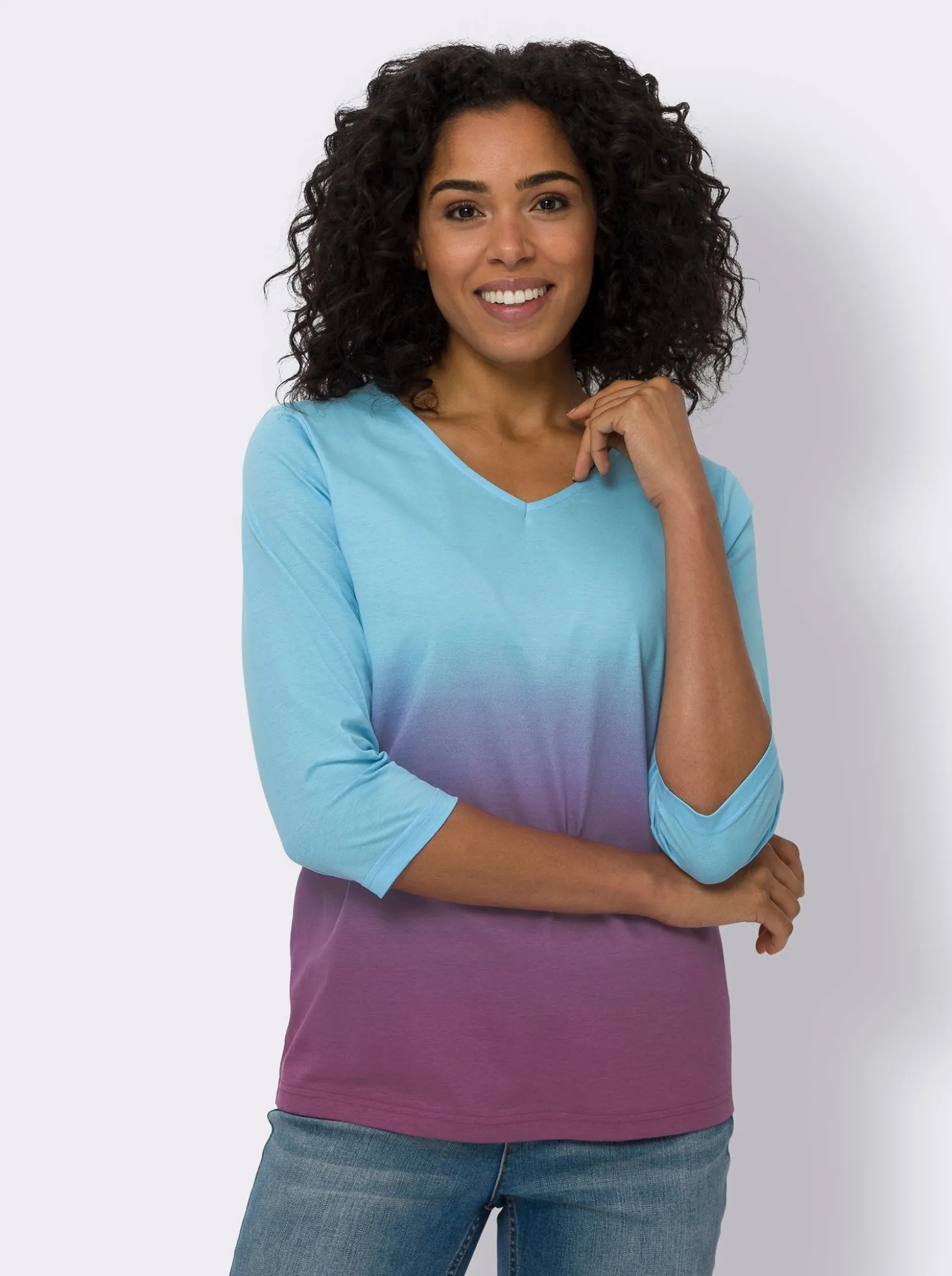 3/4-Arm-Shirt mit Farbverlauf