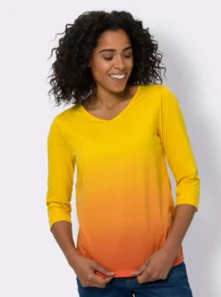 3/4-Arm-Shirt mit Farbverlauf