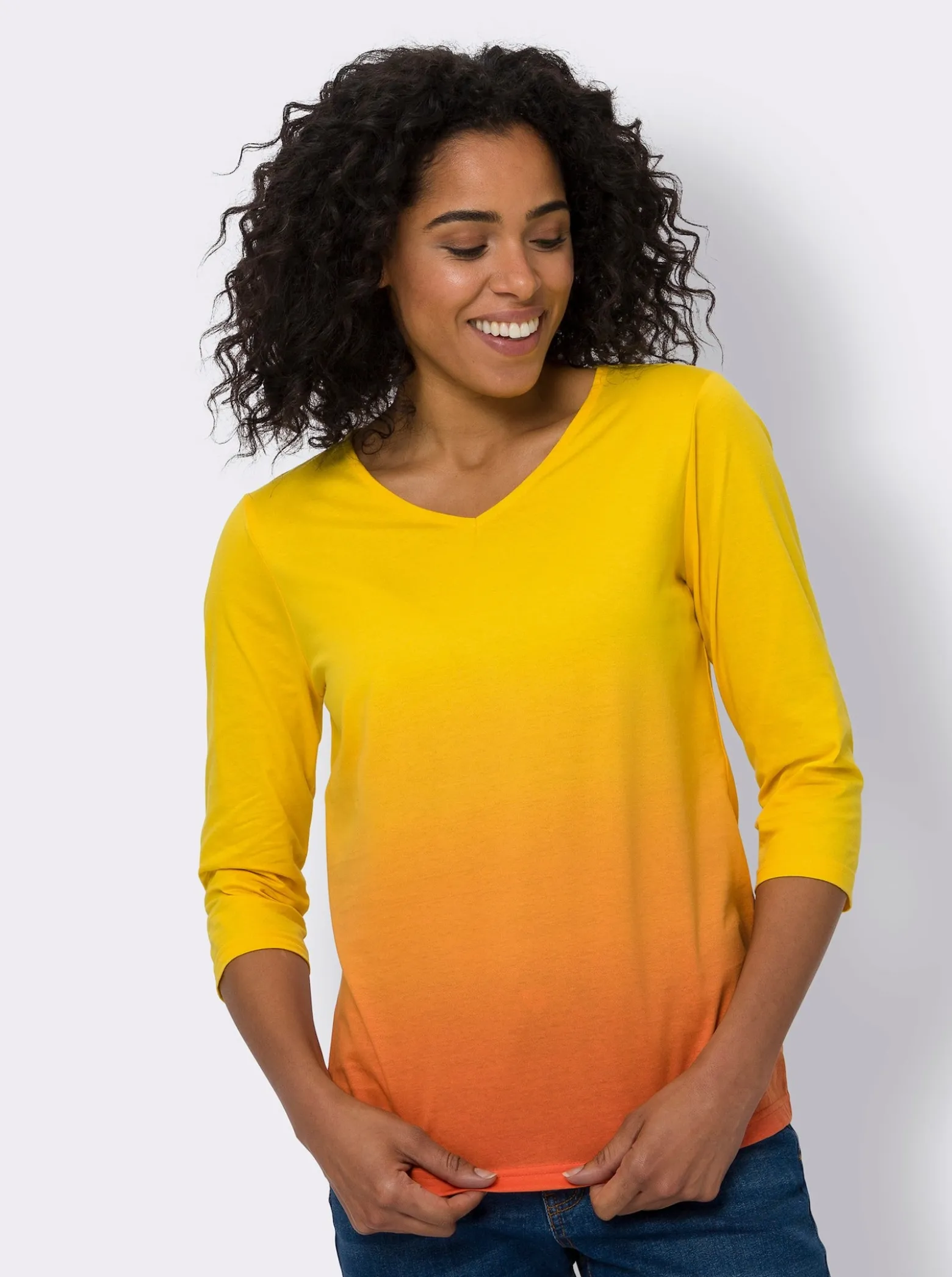 3/4-Arm-Shirt mit Farbverlauf