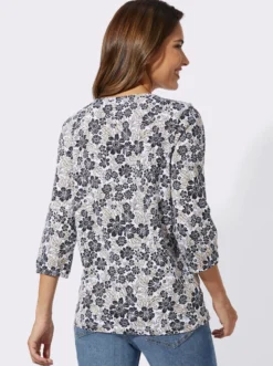 3/4-Arm-Shirt mit floralem Druck
