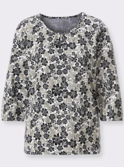 3/4-Arm-Shirt mit floralem Druck