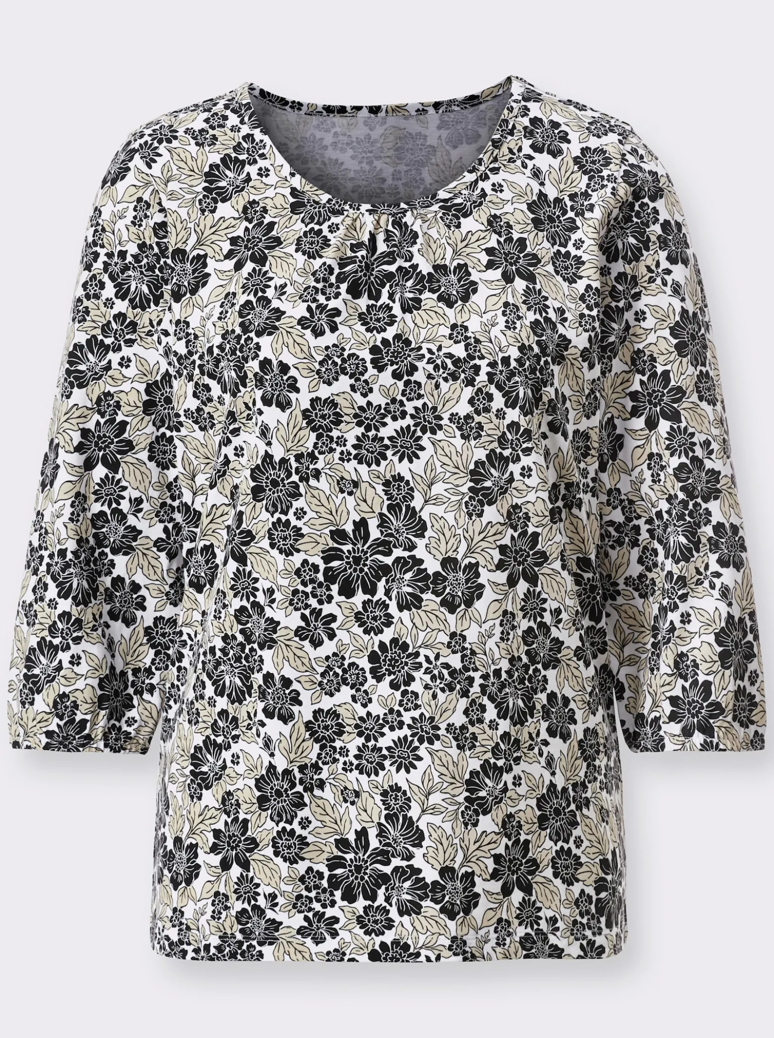 3/4-Arm-Shirt mit floralem Druck