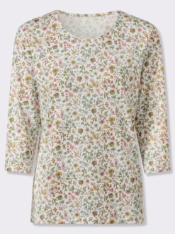3/4-Arm-Shirt mit floralem Druck