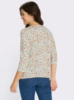 3/4-Arm-Shirt mit floralem Druck