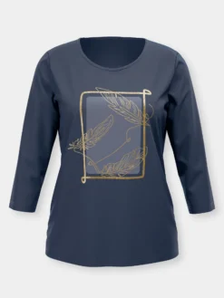 3/4-Arm-Shirt mit Foliendruck