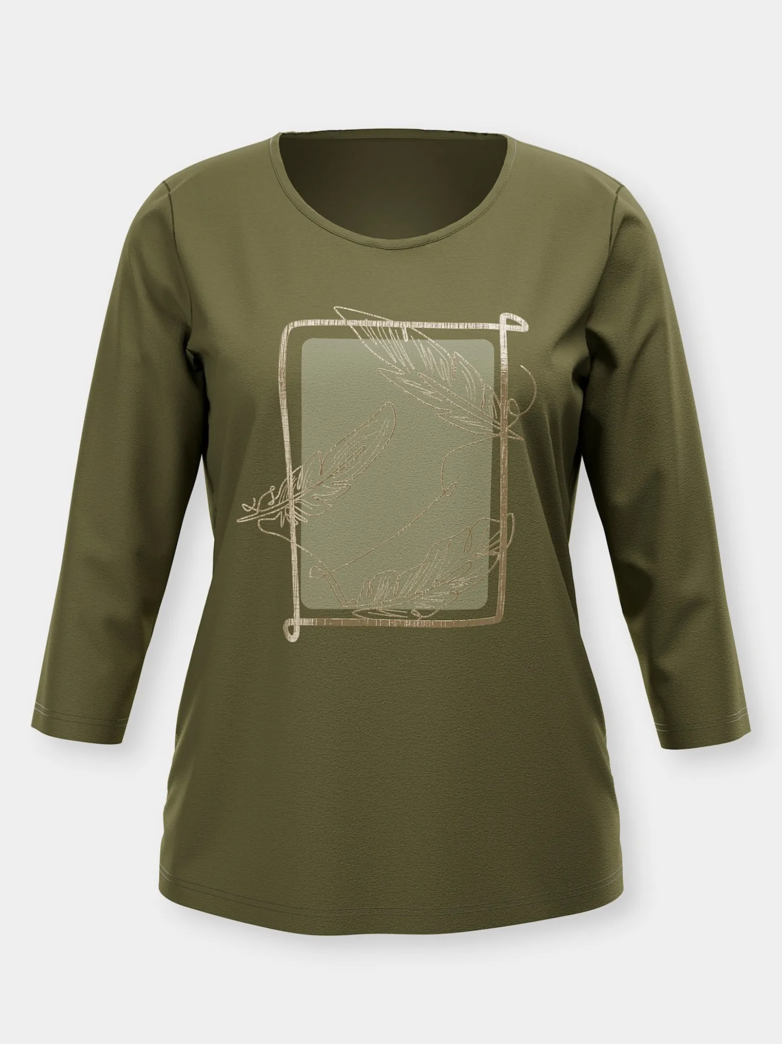 3/4-Arm-Shirt mit Foliendruck