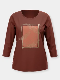3/4-Arm-Shirt mit Foliendruck