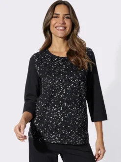 3/4-Arm-Shirt mit Folien-Druck vorne