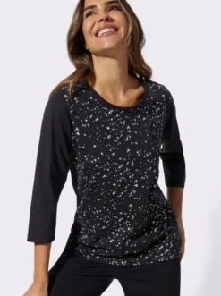 3/4-Arm-Shirt mit Folien-Druck vorne