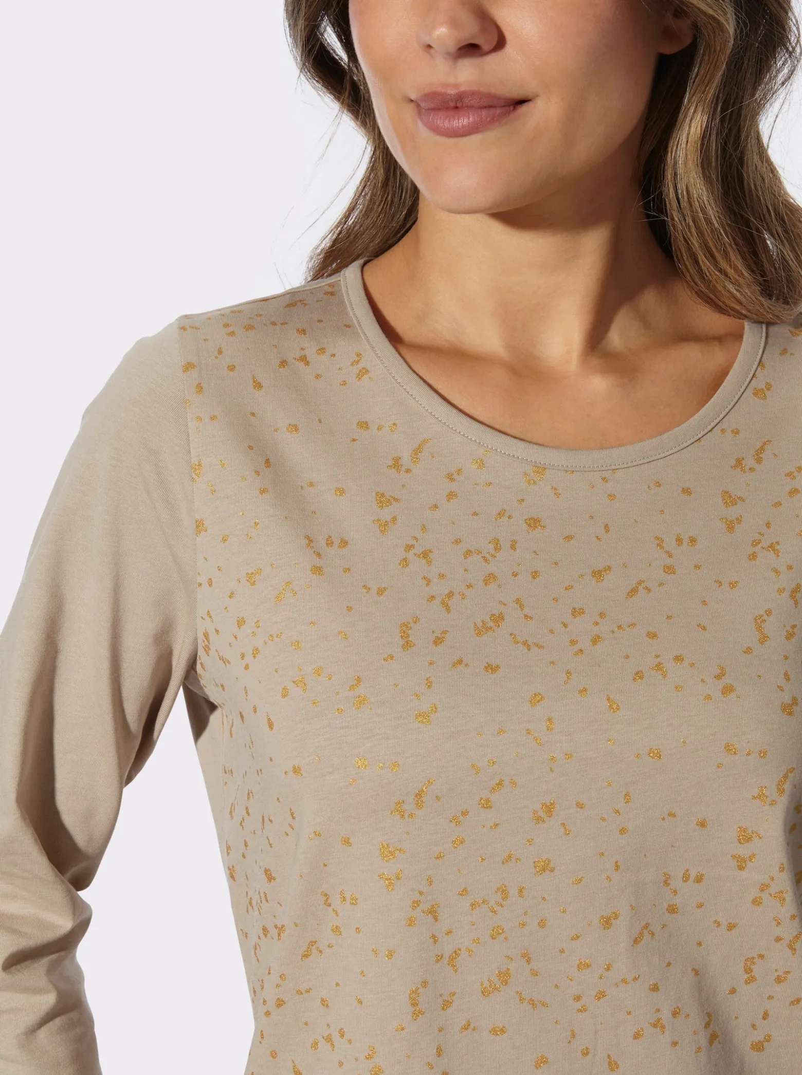3/4-Arm-Shirt mit Folien-Druck vorne