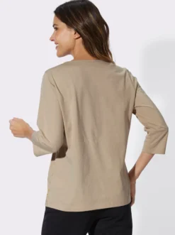3/4-Arm-Shirt mit Folien-Druck vorne
