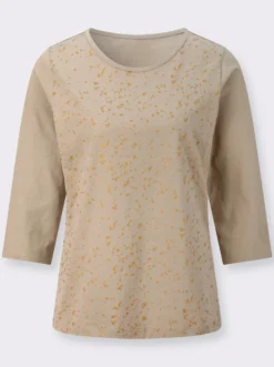 3/4-Arm-Shirt mit Folien-Druck vorne