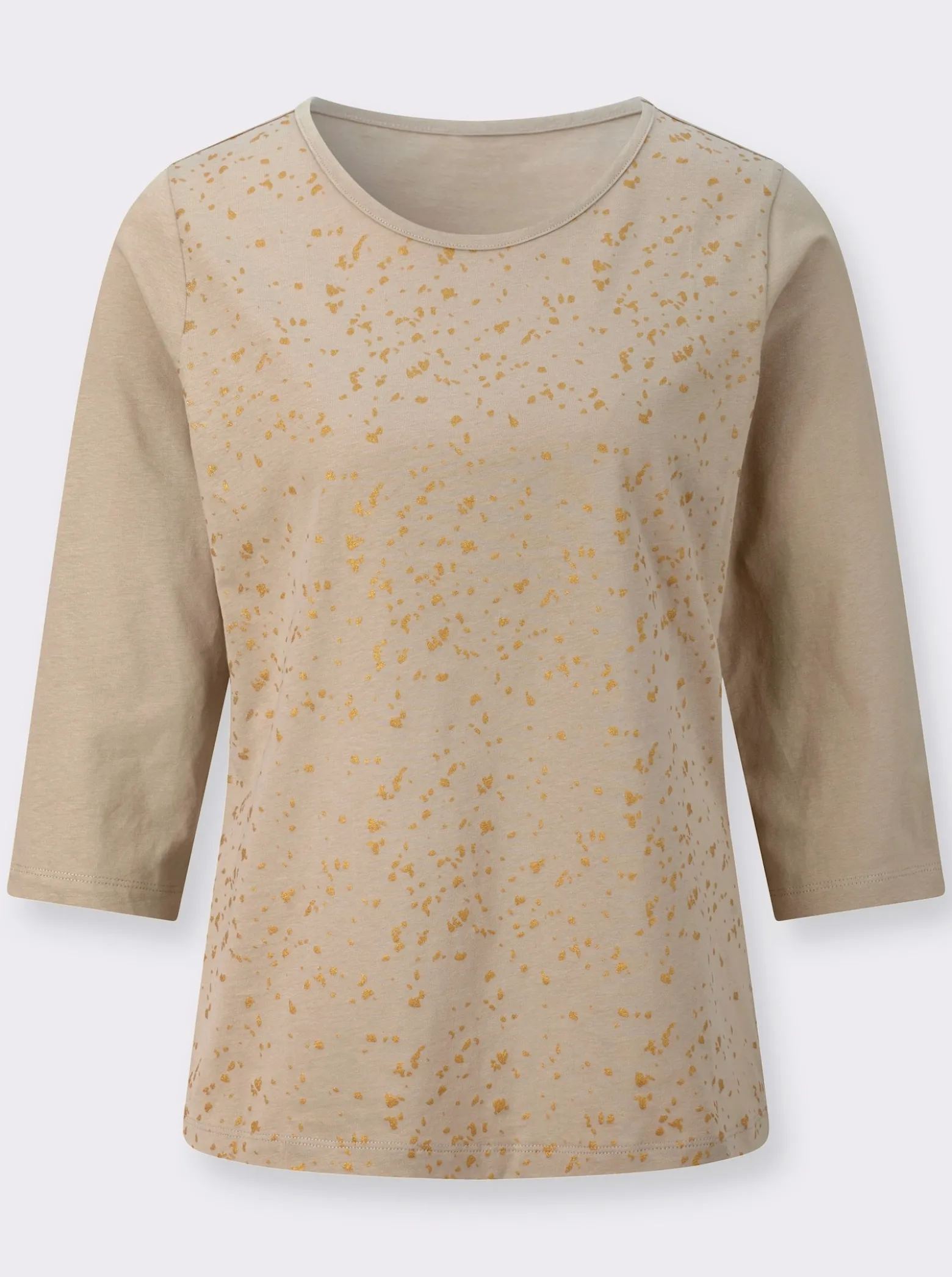 3/4-Arm-Shirt mit Folien-Druck vorne