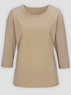 3/4-Arm-Shirt mit Folien-Druck vorne