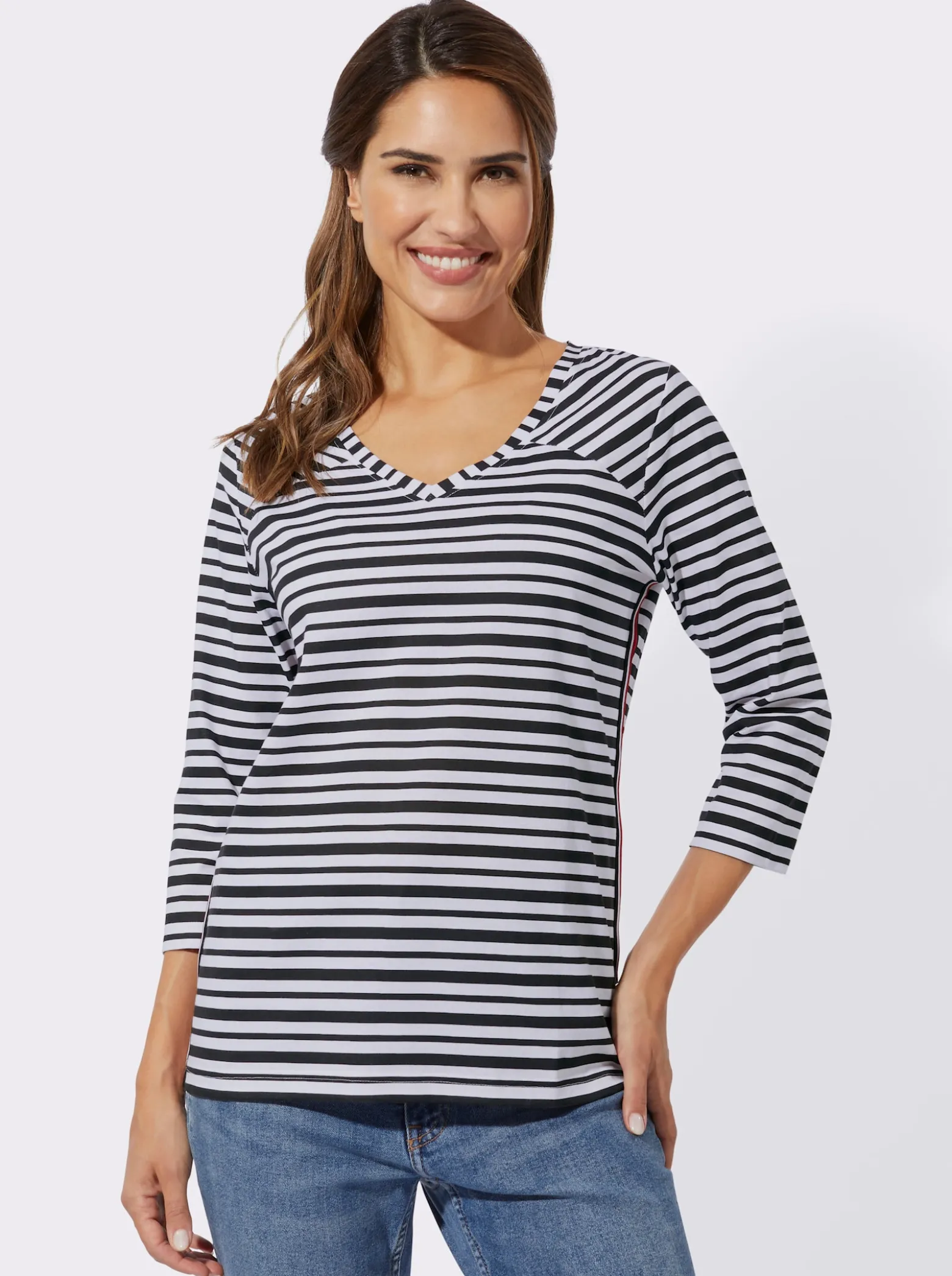 3/4-Arm-Shirt mit Galonstreifen