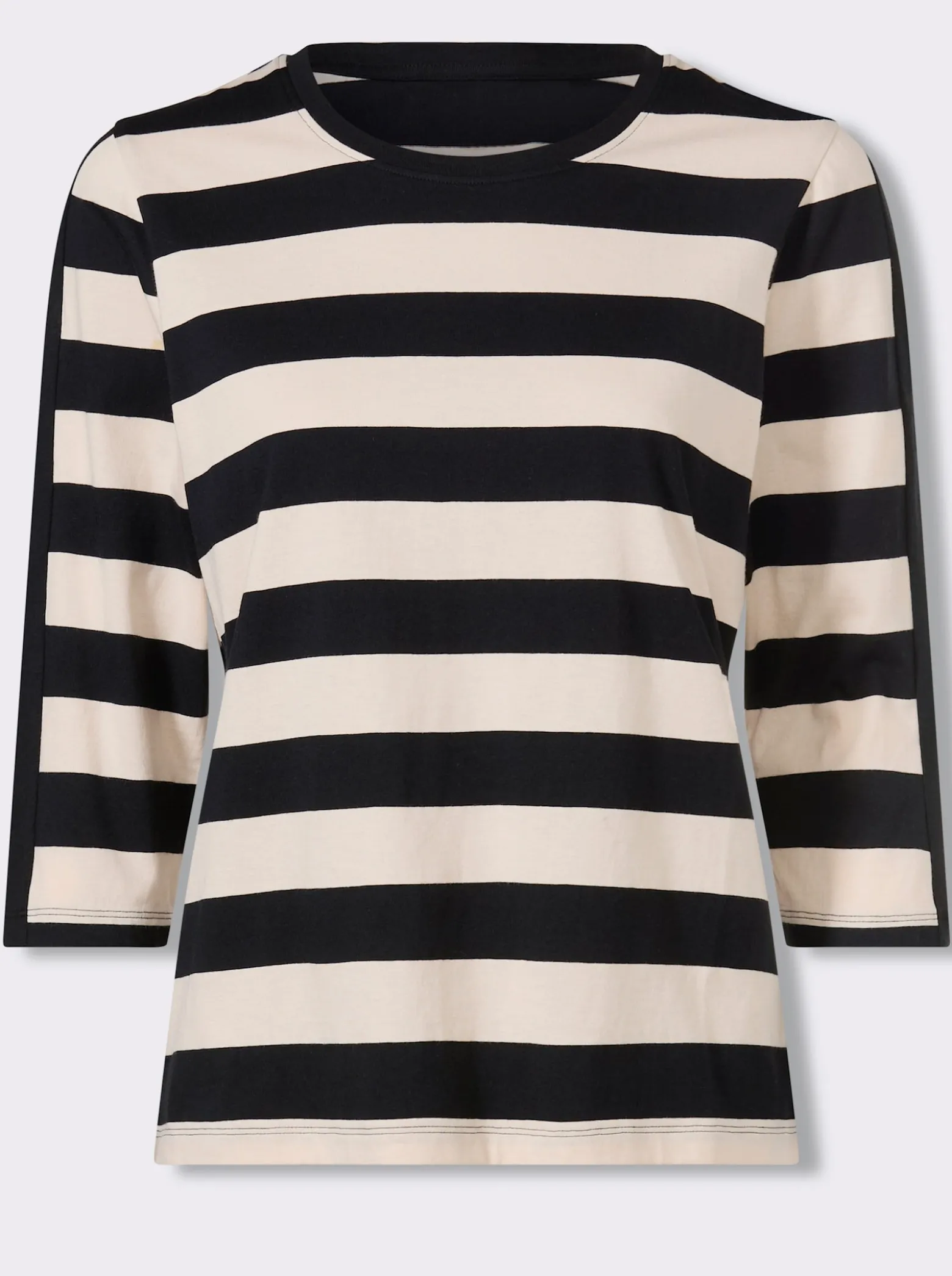 3/4-Arm-Shirt mit garngefärbten Streifen