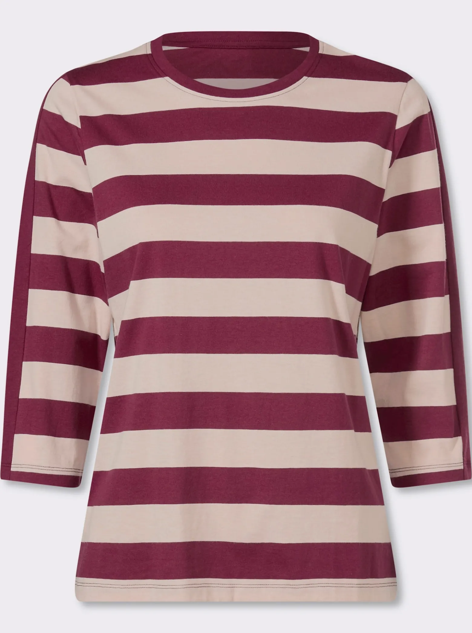 3/4-Arm-Shirt mit garngefärbten Streifen